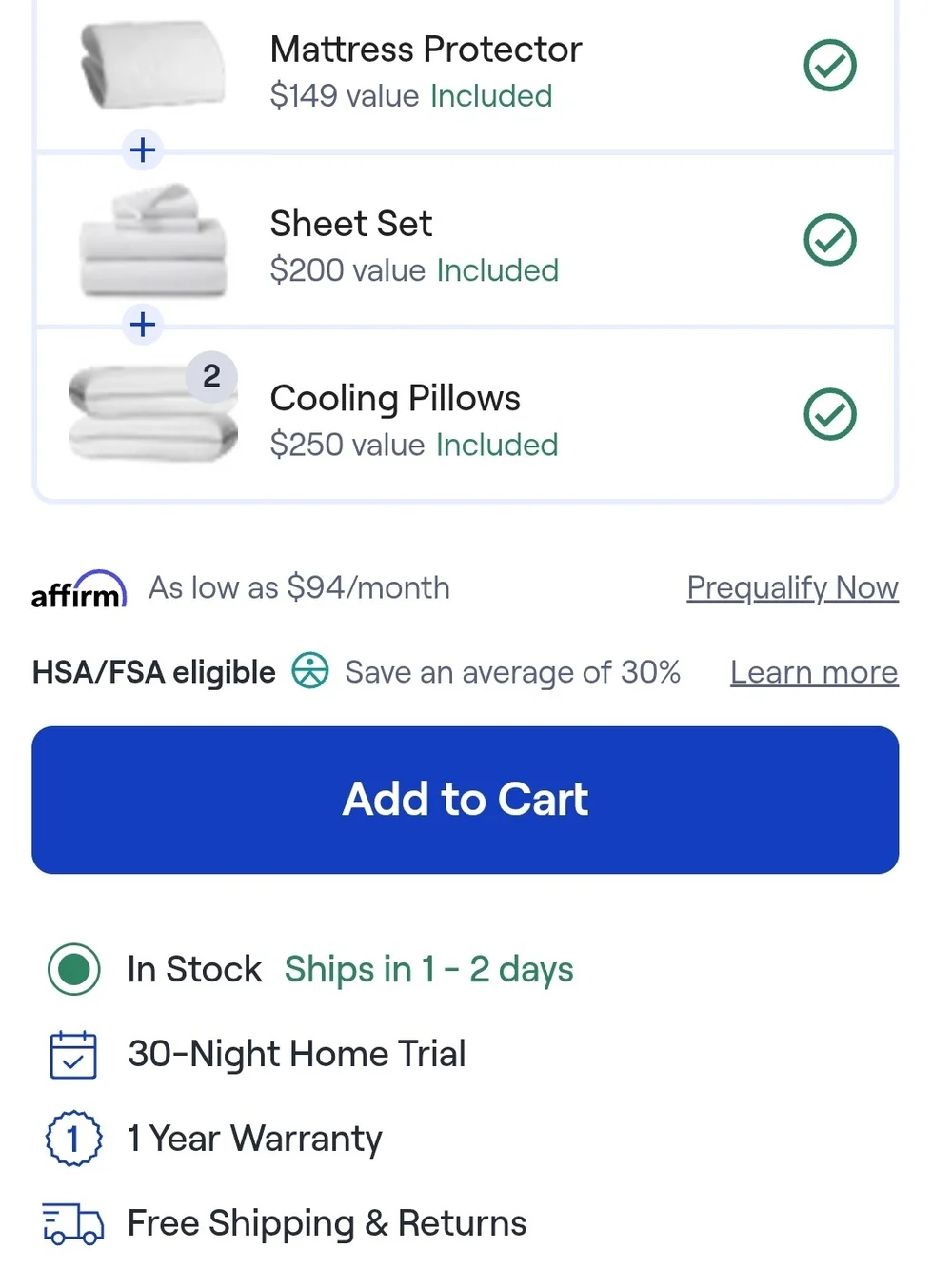 Nectar Serenity Sleep Bundle - White